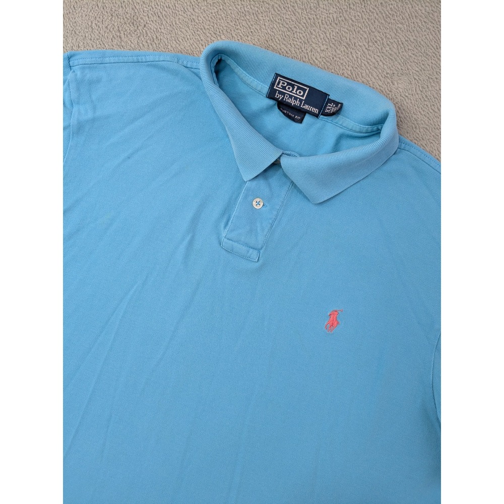 Polo Ralph Lauren Men's Size XXL Custom Fit Blue Polo Shirt Casual Short Sleeve